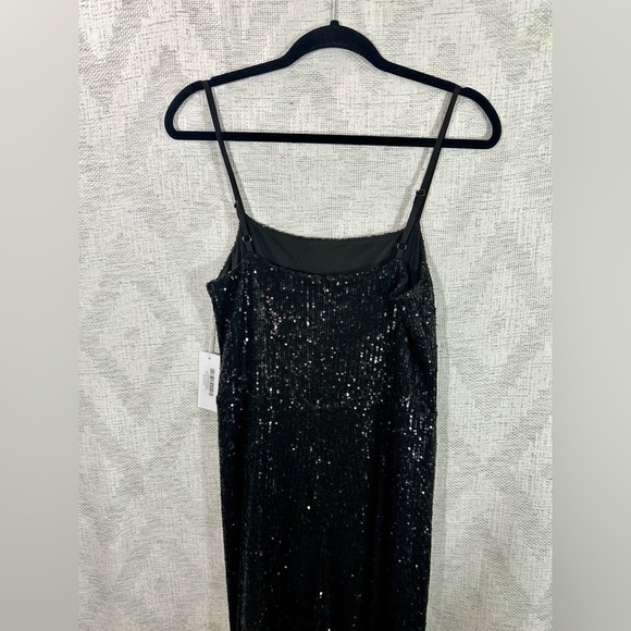 NWT Reformation black sequin wide leg Prince jumpsuit size M - Picture 6 of 10